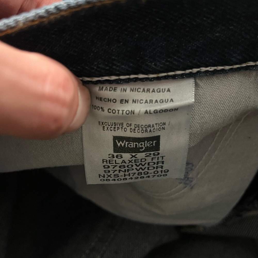 Wrangler Five Star Jeans Men's 36X29 Relaxed Fit Denim Dark Blue - Picture 4 of 4